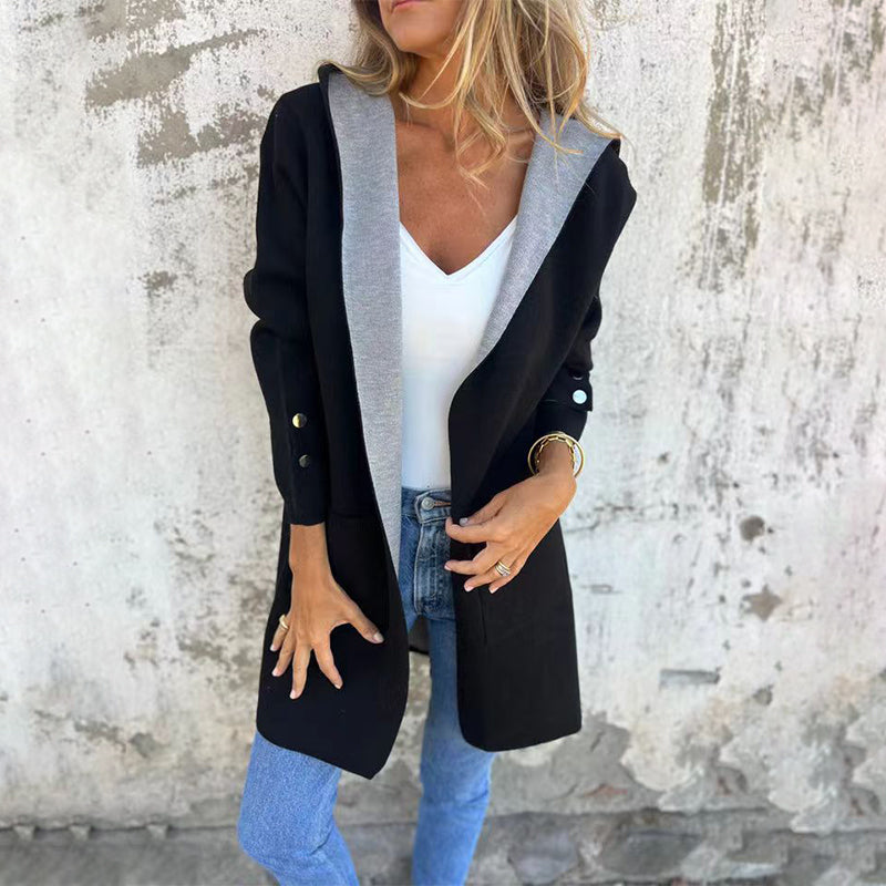 Hooded Color-Block Coat
