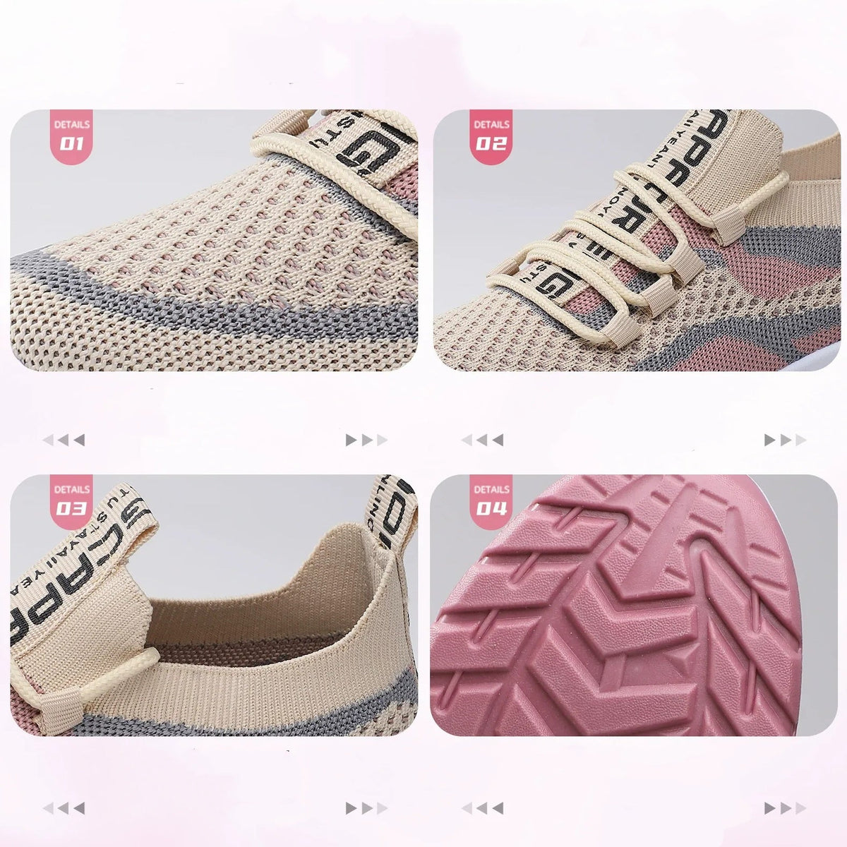 Lightweight Cushioned Lace-Up Running Sneakers